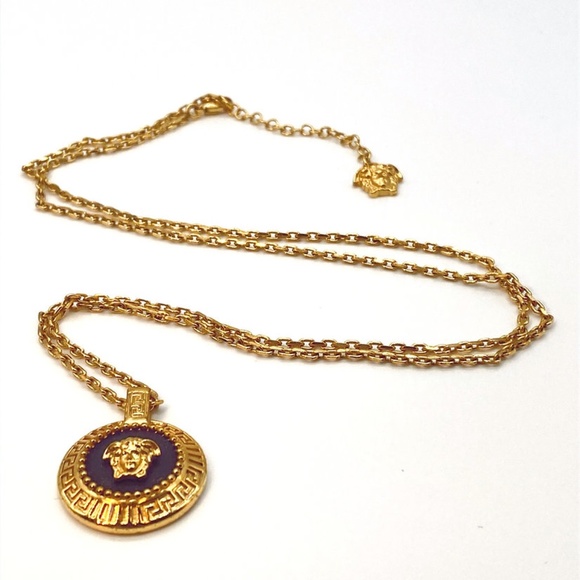 Versace Other - Versace Round Enamel Medusa Necklace